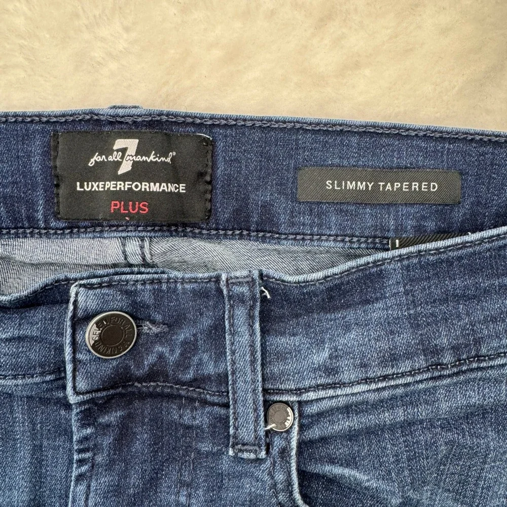 7 For All Mankind Jeans Mens 30 Dark Blue Slimmy Tapered Luxe Performance Plus
